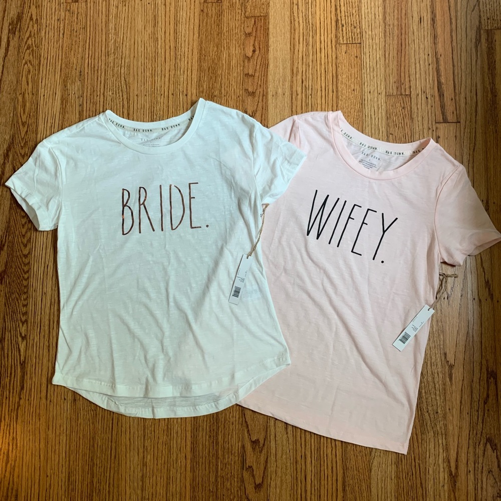 NWT Rae Dunn Bride and Wifey T-Shirt Bundle, Small